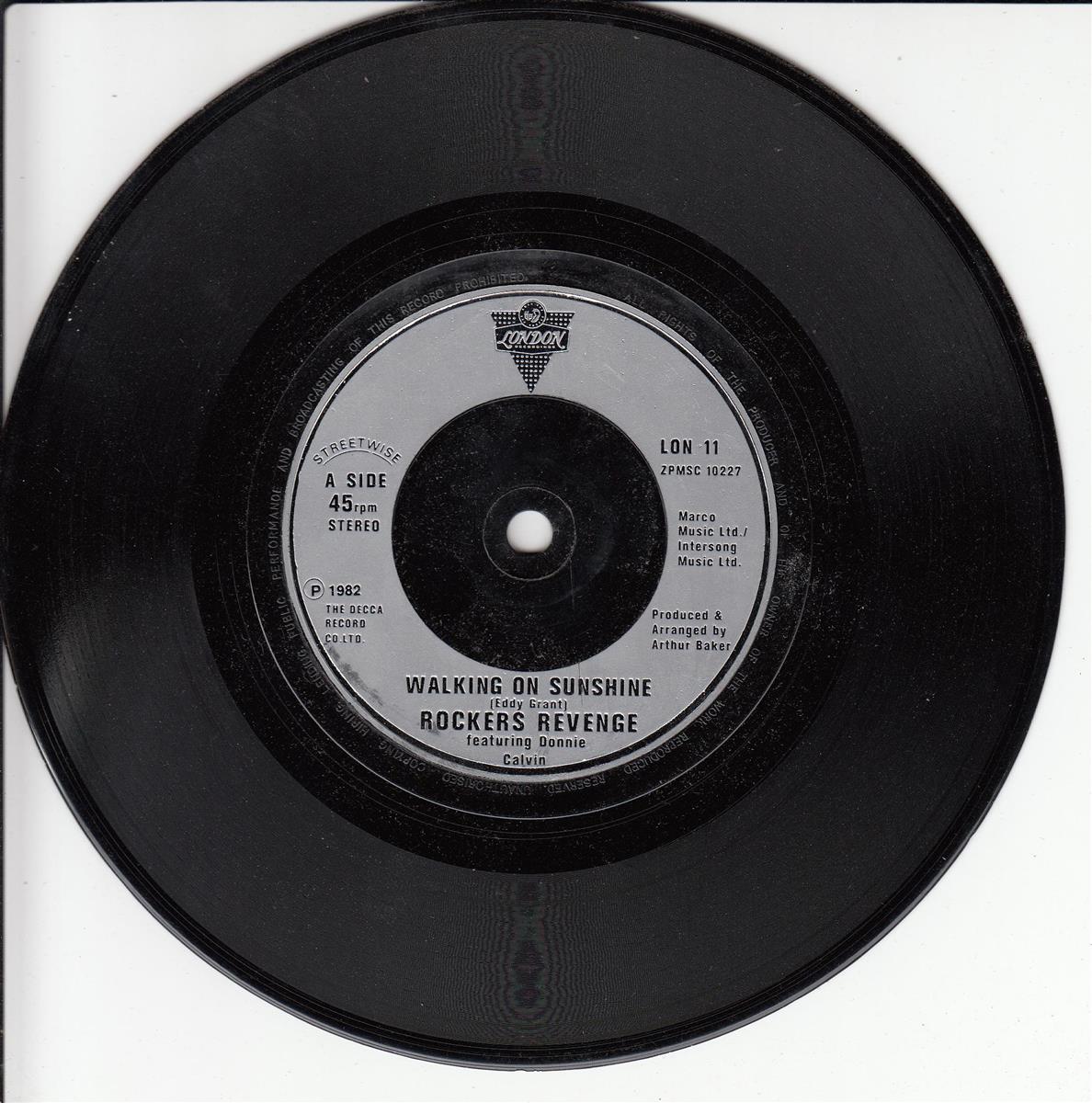 Rockers Revenge Featuring Donnie Calvin - Walking On Sunshine (UK)