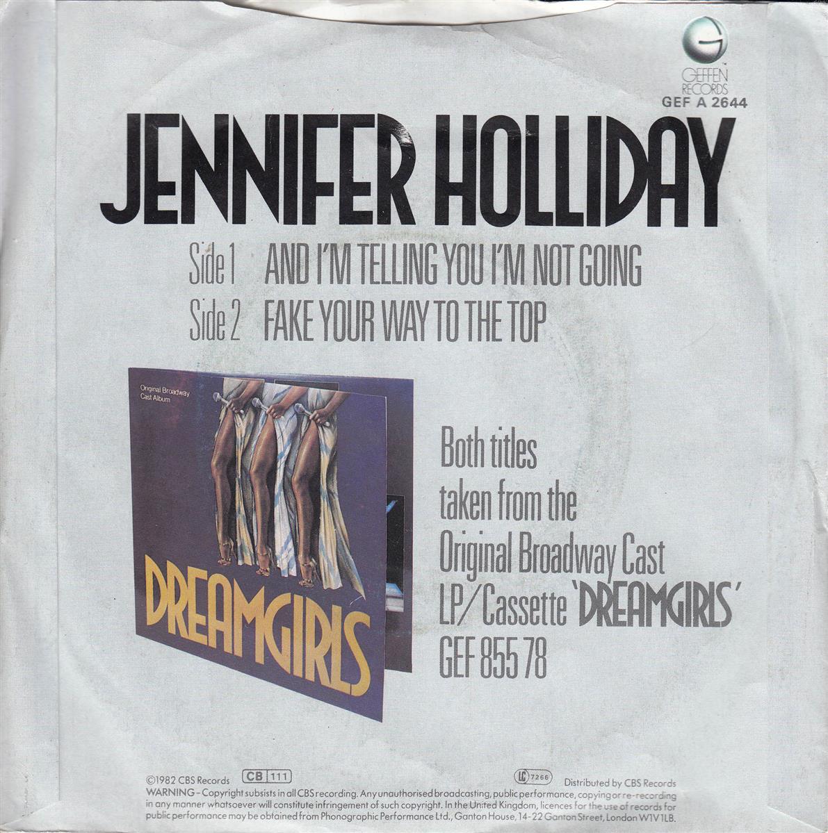 Jennifer Holliday - And I'm Telling You I'm Not Going (UK)