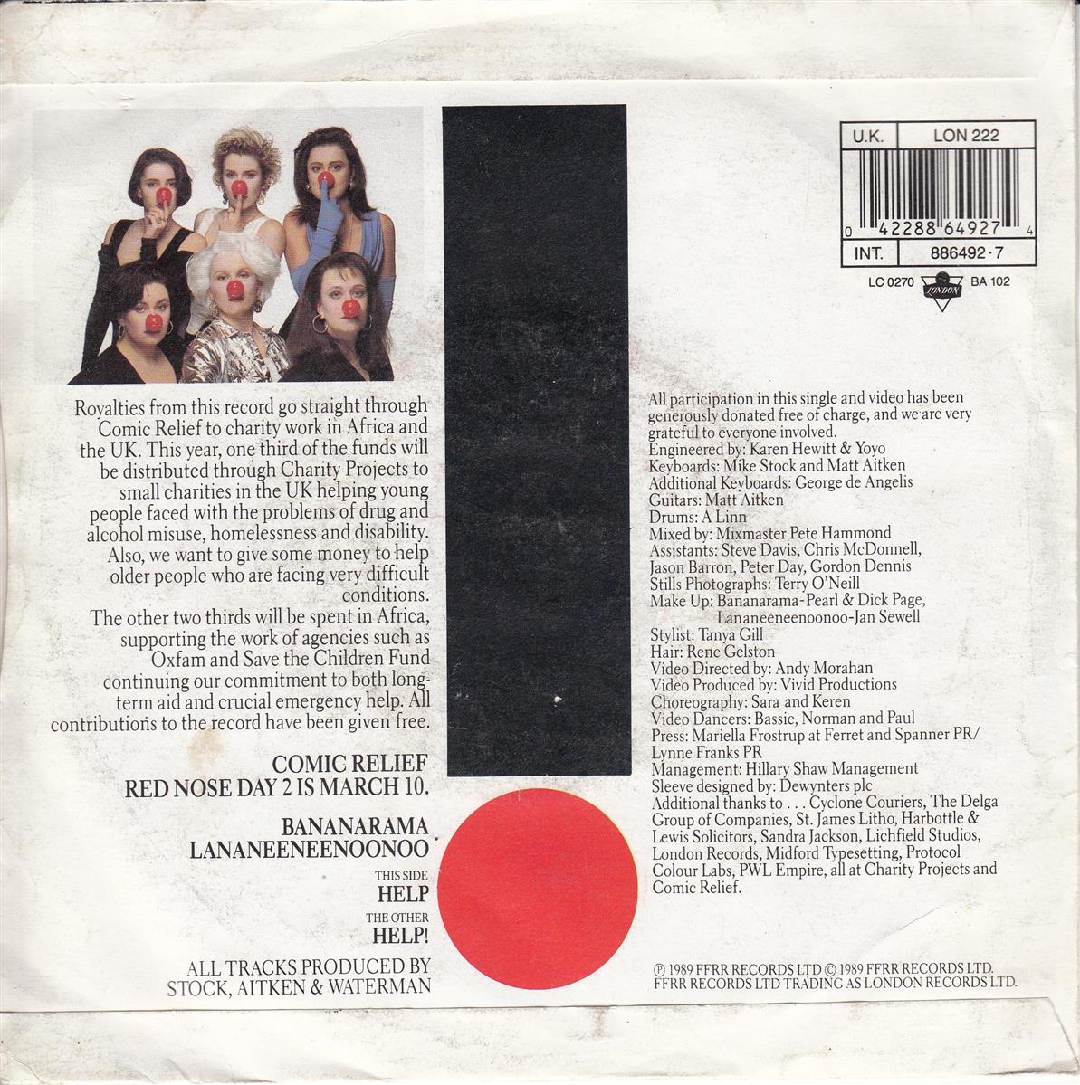 Bananarama, Lananeeneenoonoo - Help (UK)