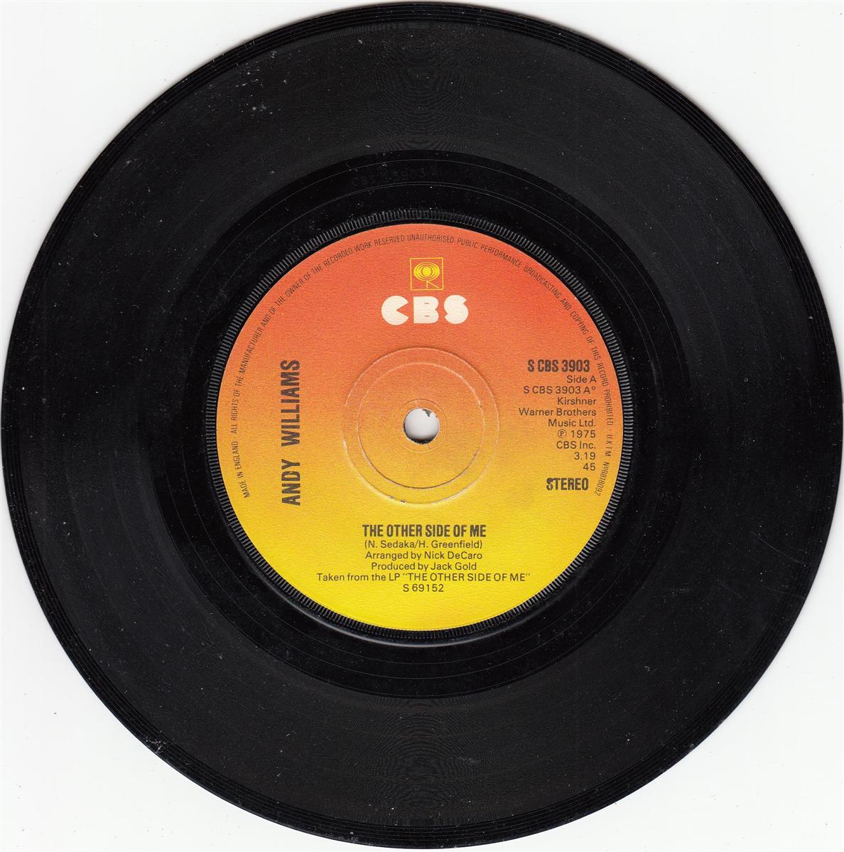 Andy Williams - The Other Side Of Me (UK)
