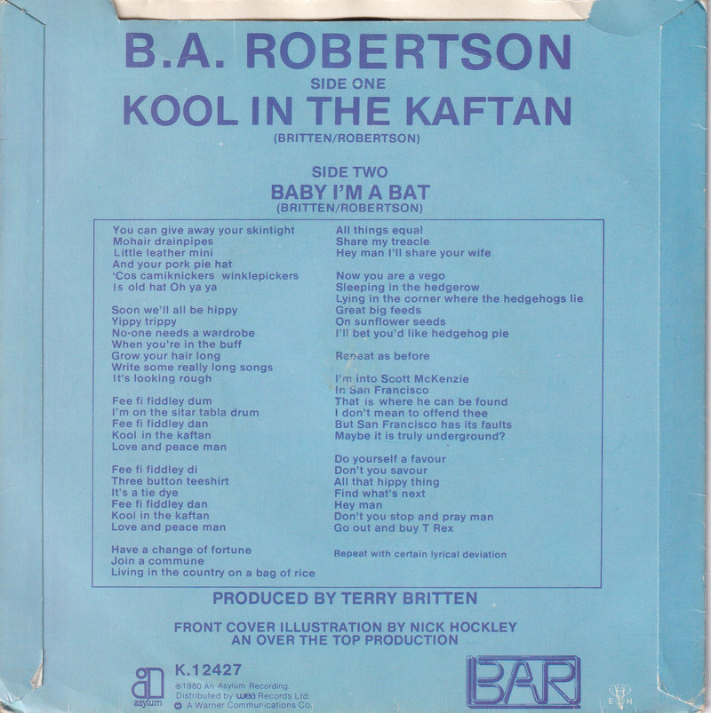 B. A. Robertson – Kool In The Kaftan (UK)