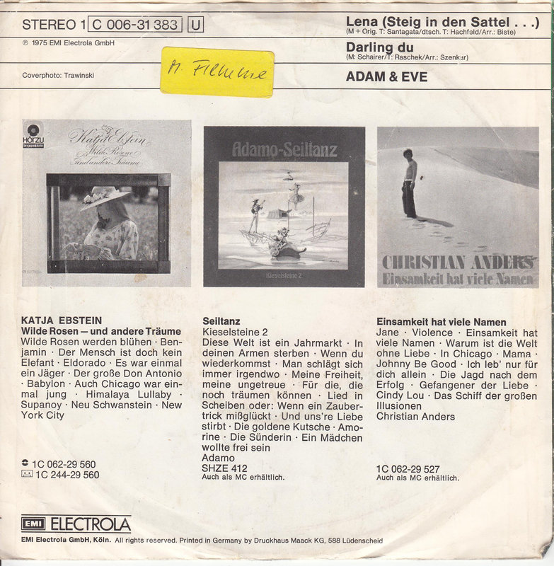 Adam & Eve – Lena (Steig In Den Sattel...)