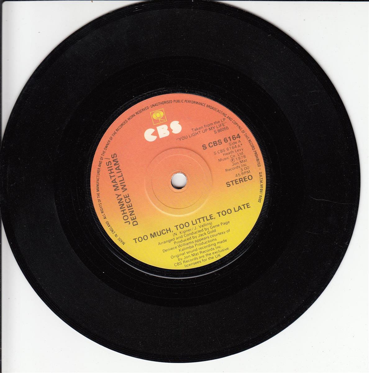 Johnny Mathis / Deniece Williams - Too Much, Too Little, Too Late (UK)