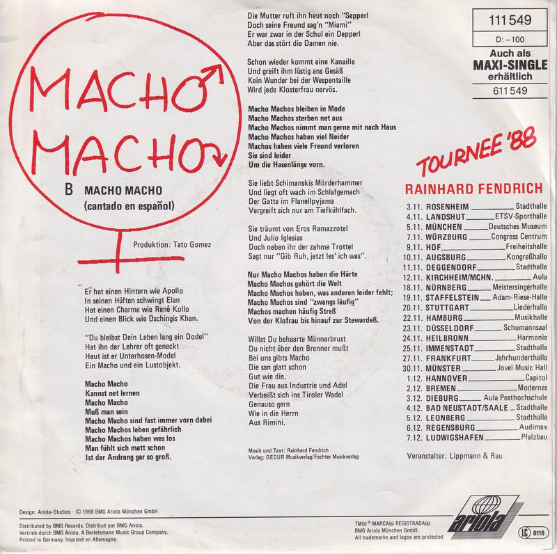 Rainhard Fendrich – Macho Macho