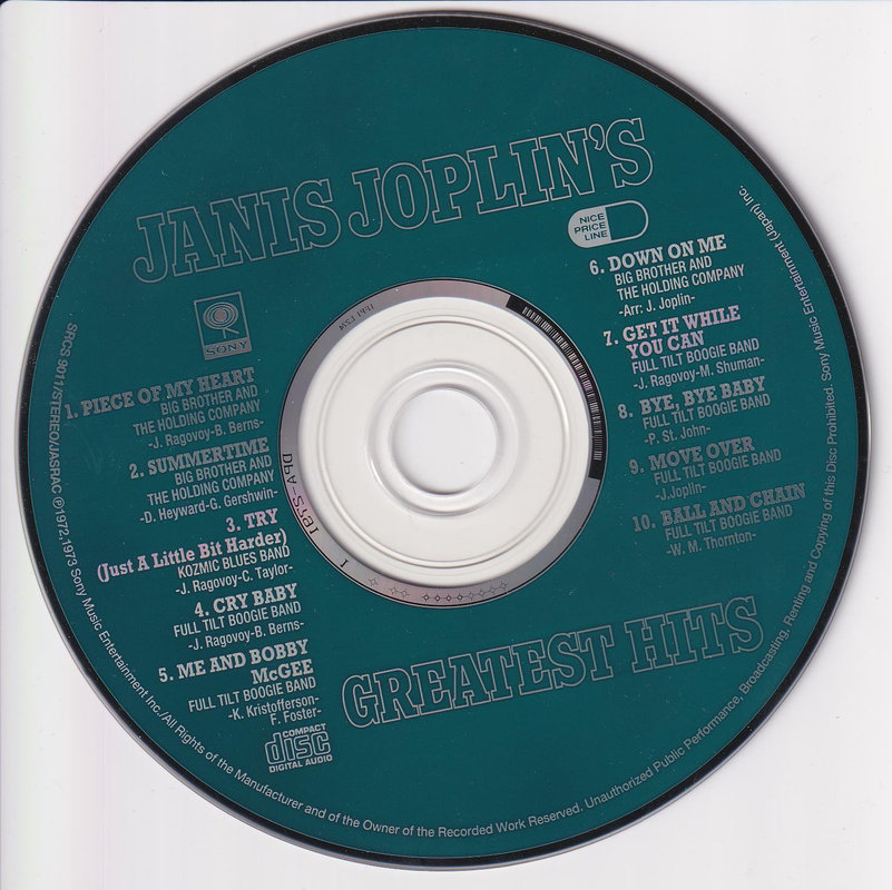 Janis Joplin - Greatest Hits (Japan)
