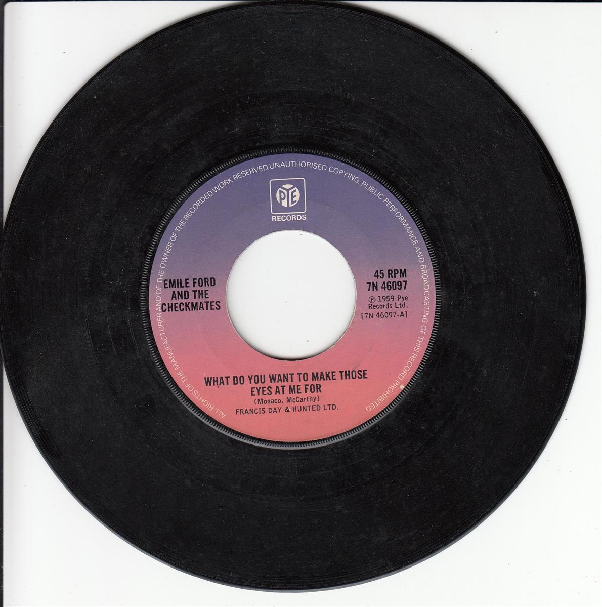 Emile Ford And The Checkmates - What Do You Want To Make Those Eyes At Me For (UK)