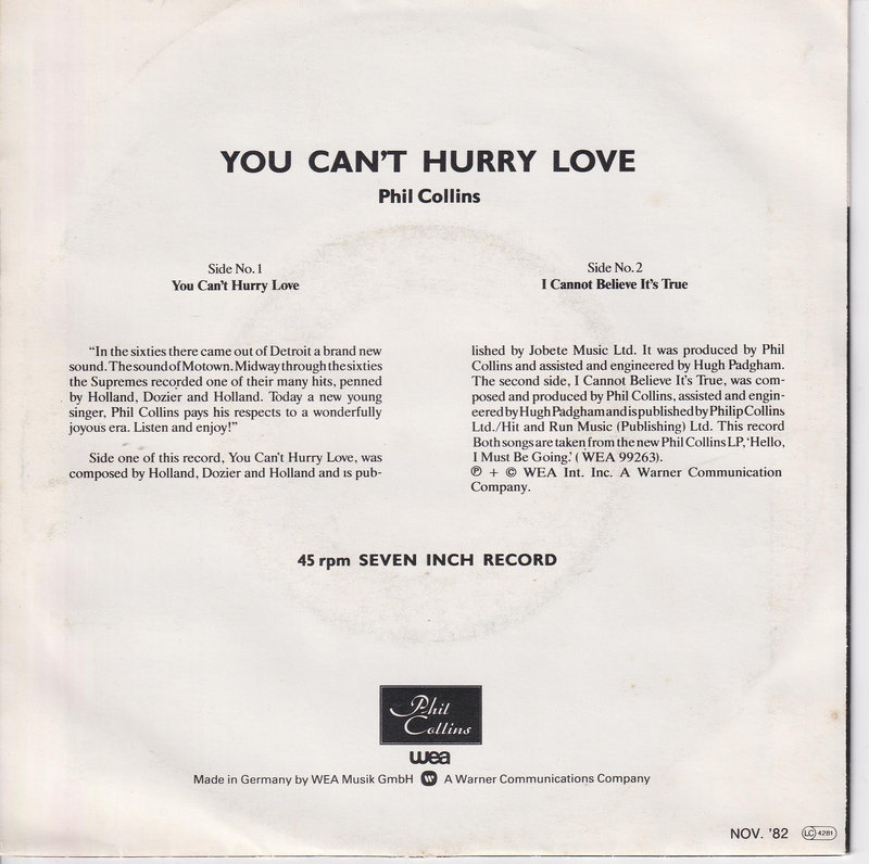 Phil Collins – You Can't Hurry Love