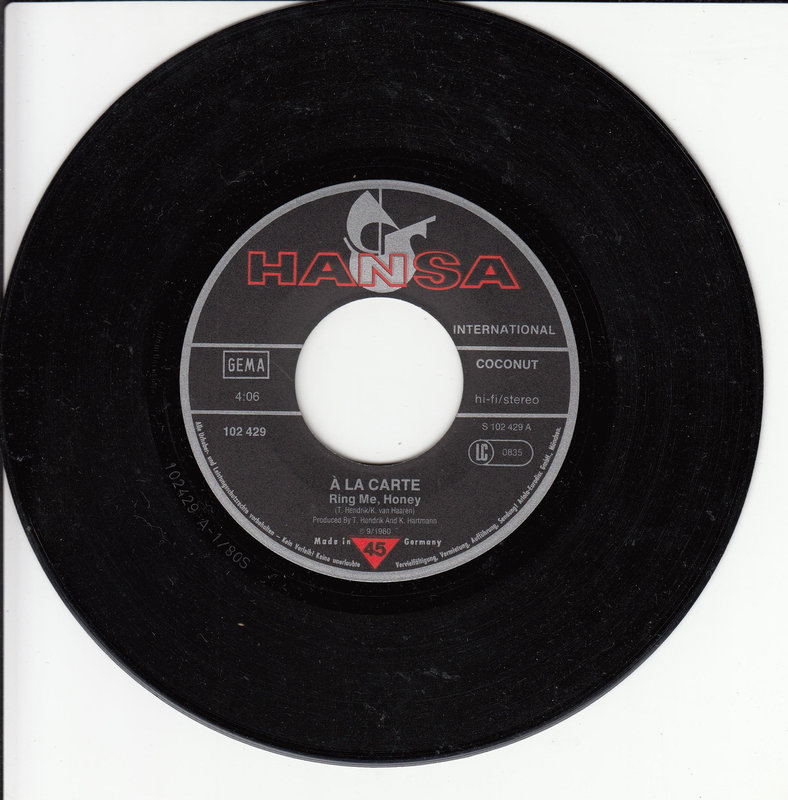 À La Carte – Ring Me, Honey