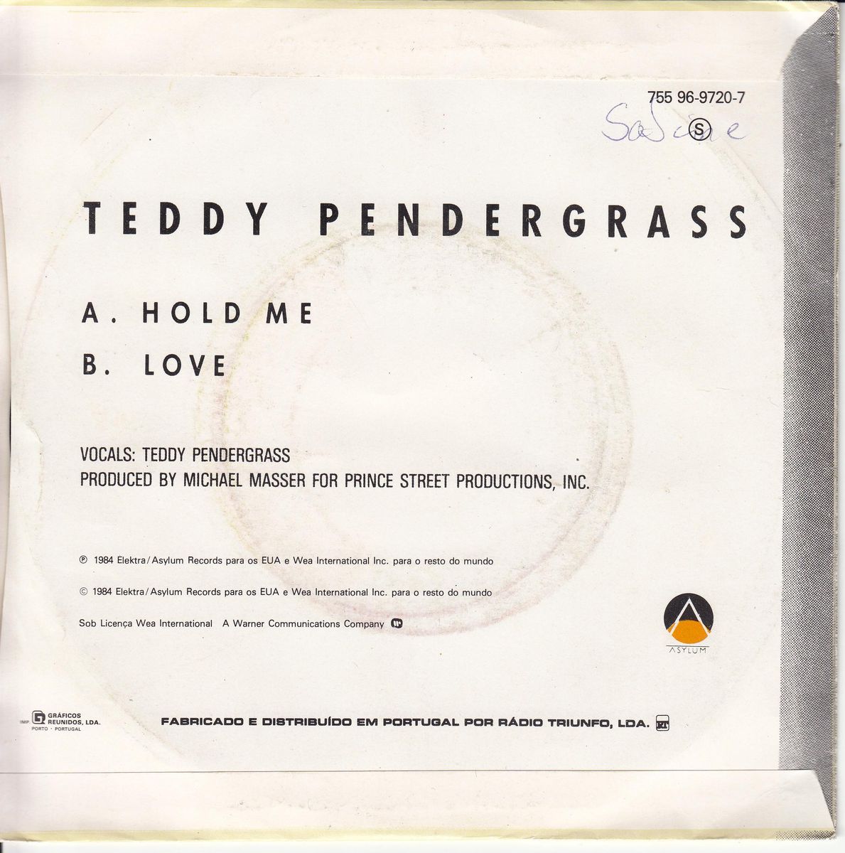 Teddy Pendergrass - Hold Me (Portugal)
