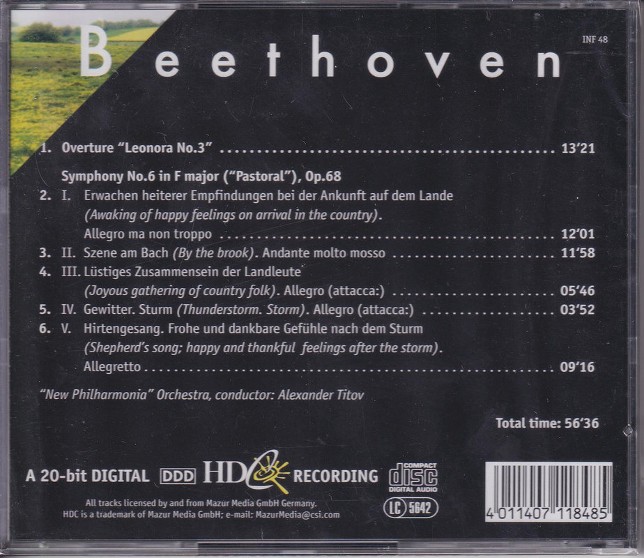 Beethoven - Overture "Leonora No. 3" / Symphony No. 6