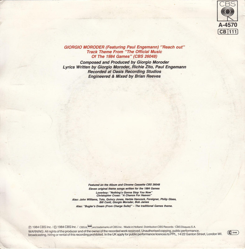 Giorgio Moroder Featuring Paul Engemann – Reach Out