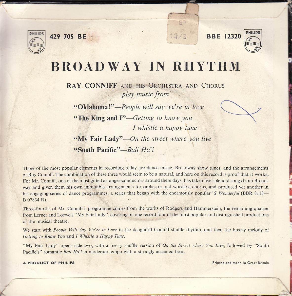 Ray Conniff And His Orchestra & Chorus - Broadway In Rhythm (UK)