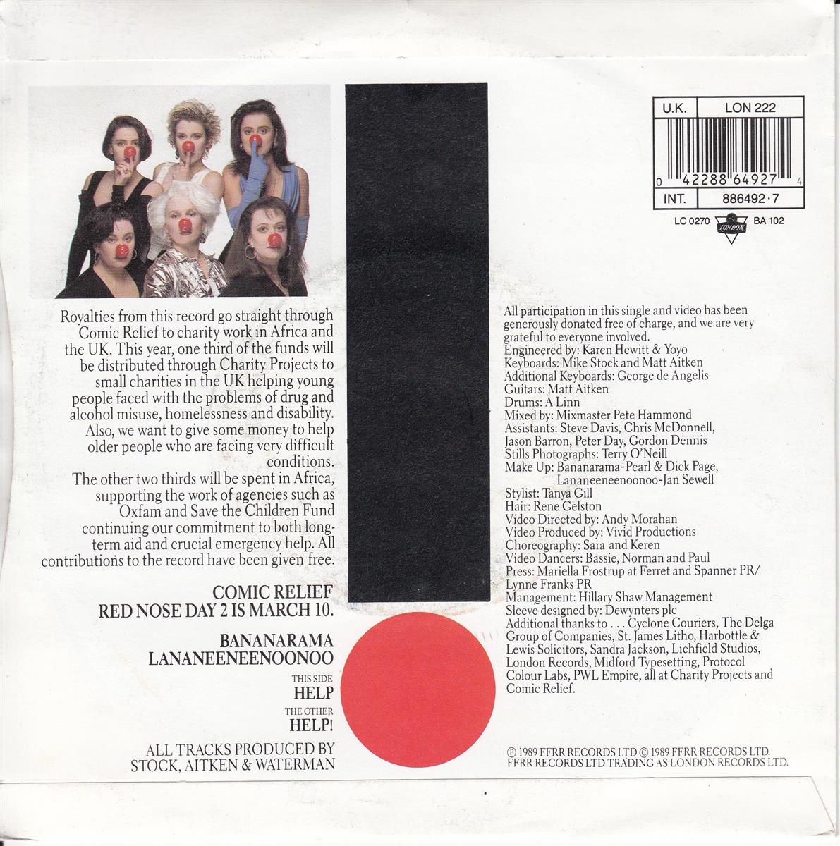 Bananarama, Lananeeneenoonoo - Help (UK)