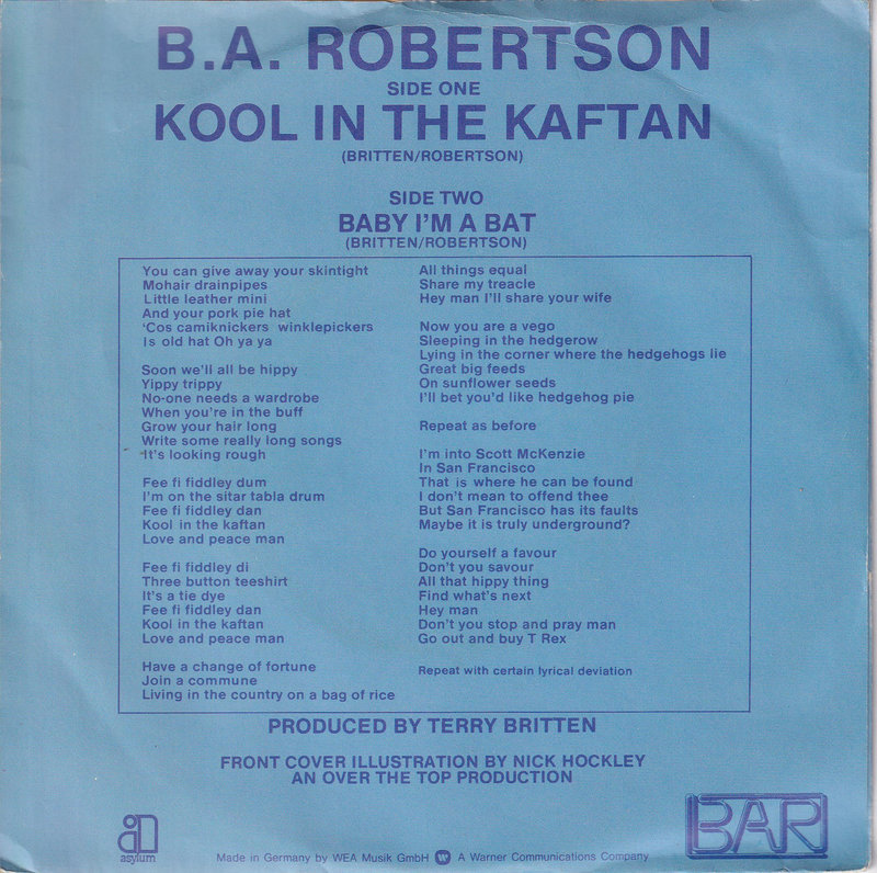 B. A. Robertson – Kool In The Kaftan